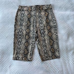 High Waisted Snakeskin Bike Shorts